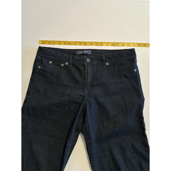 Fade to Blue Premium Cuffed Capri Denim Jeans Womens 14 Blue Zip Pockets - Picture 9 of 15
